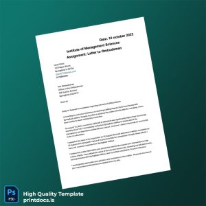 United States Office Of The Ombudsman Editable Complaint Letter Template in Word and PDF formats