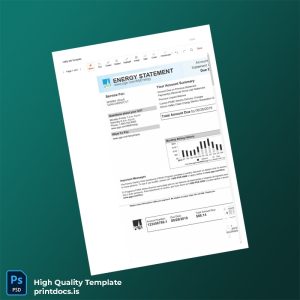 United States PG E Editable Utility Bill Template in Word and PDF formats