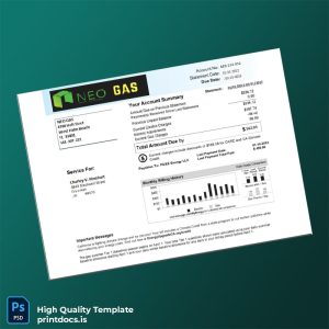 United States PG E Energy LLC Editable Utility Bill Template in Word and PDF formats