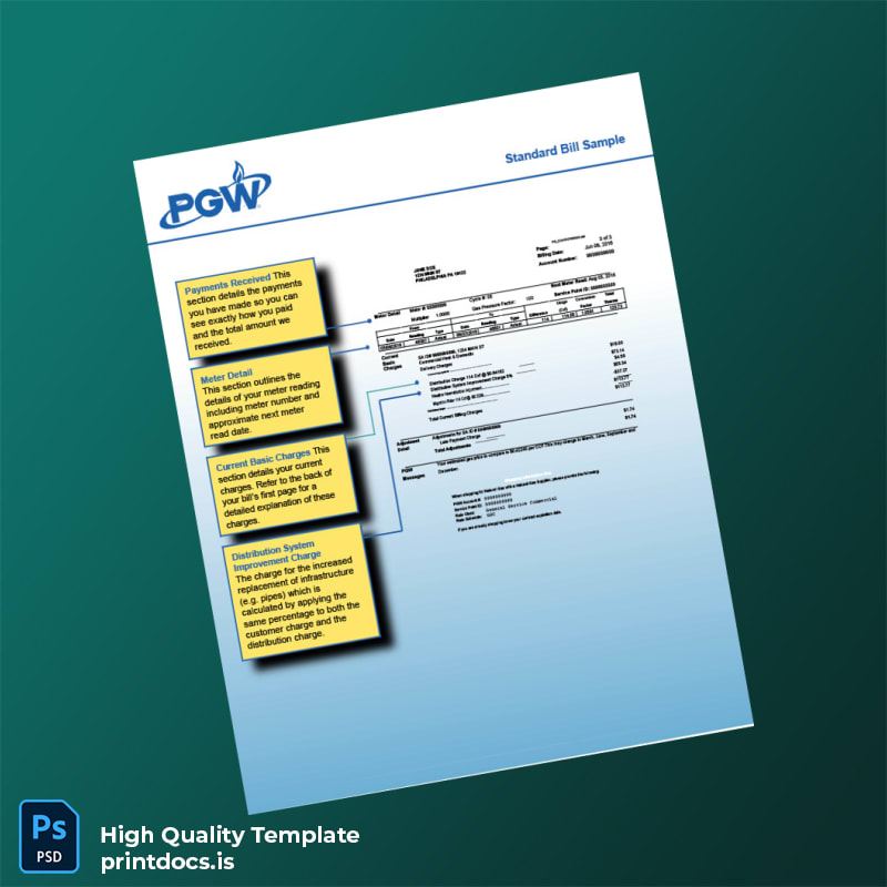 United States PGW Editable Gas Bill Template in Word and PDF formats page 3