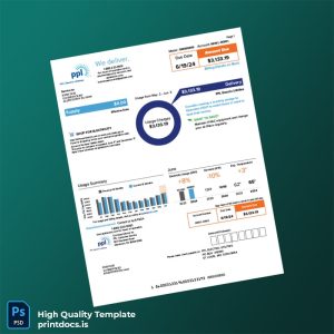 United States PPL Electric Utilities Editable Utility Bill Template in Word and PDF formats