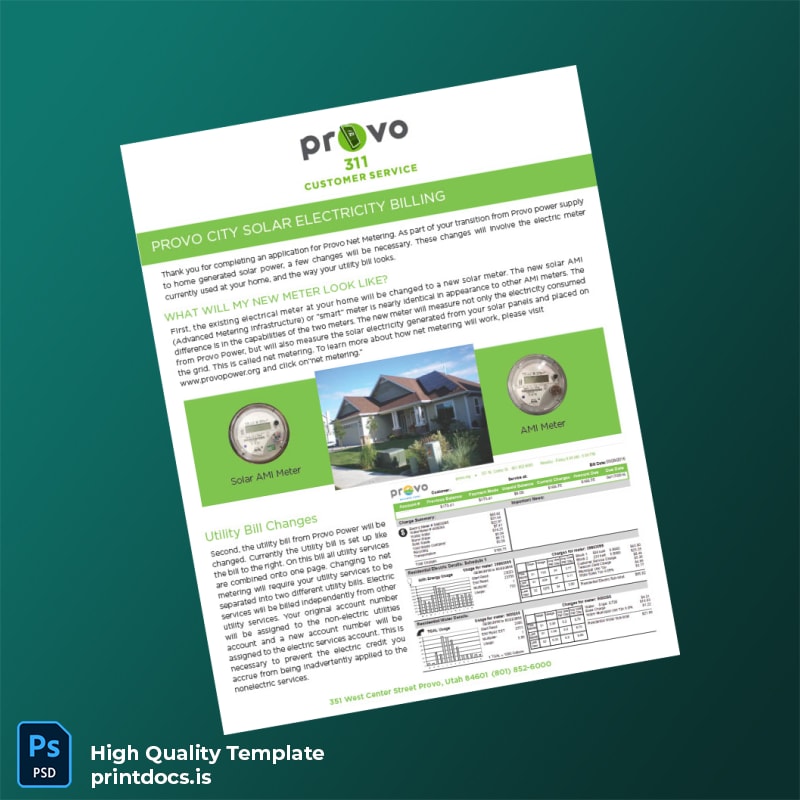 United States Provo Power Editable Net Metering Guide Template in Word and PDF formats