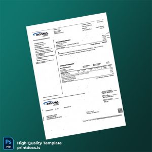 United States SCANA Energy Regulated Division Editable Utility Bill Template in Word and PDF formats