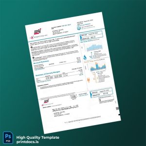 United States Sempra Energy Editable Utility Bill Template in Word and PDF formats