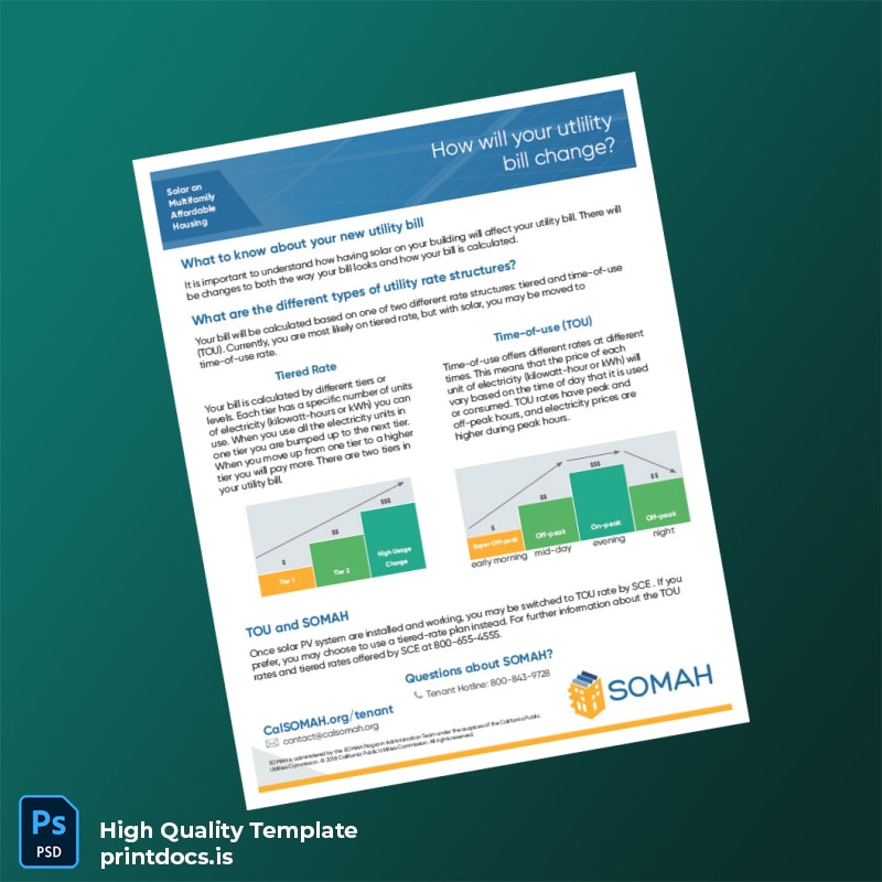 United States Southern California Edison Editable Utility Bill Template in Word and PDF formats page 2