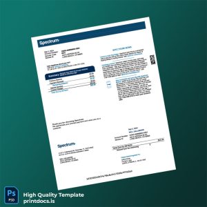 United States Spectrum Editable Phone Bill Template in Word and PDF formats