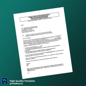 Printable United States State University of New York at Buffalo Employment Verification Letter Template (Word & PDF) Image Preview - PrintDocs