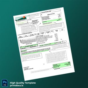 United States Trinity PUD Editable Utility Bill Template in Word and PDF formats