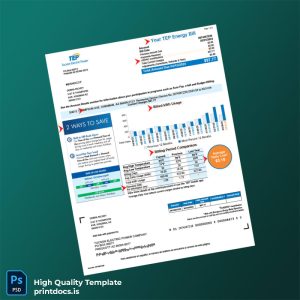 United States Tucson Electric Power Editable Utility Bill Template in Word and PDF formats