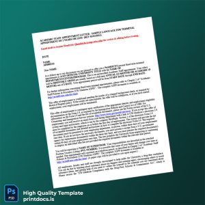 Printable United States University Employment Verification Letter Template (Word & PDF) Image Preview - PrintDocs