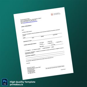 Printable United States University of Hartford Attendance Letter Template (Word & PDF) Image Preview - PrintDocs