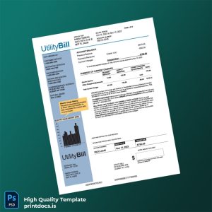 United States Utility Bill Editable Utility Bill Template in Word and PDF formats
