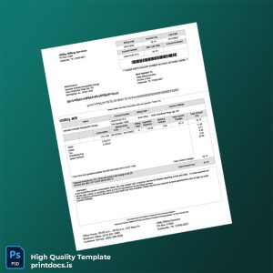 United States Utility Billing Services Editable Utility Bill Template in Word and PDF formats