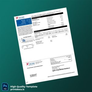 United States Vectren Energy Delivery Editable Utility Bill Template in Word and PDF formats