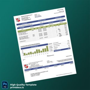 United States Wauwatosa Water Utility Editable Water Bill Template in Word and PDF formats