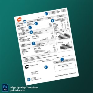 United States We Energies Editable Utility Bill Template in Word and PDF formats
