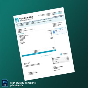United States YES Energy Management Editable Utility Bill Template in Word and PDF formats