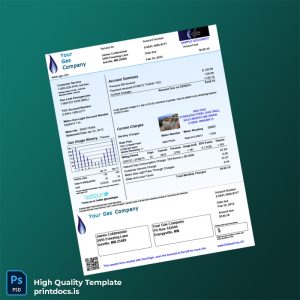 United States Your Gas Company Editable Gas Bill Template in Word and PDF formats