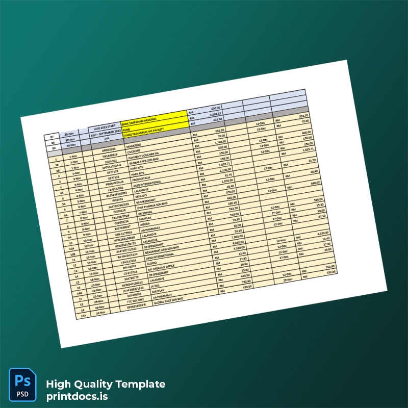 Unknown Editable Invoice Template in Word and PDF formats page 2