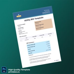 Utility Bill Template Editable Utility Bill Template in Word and PDF formats