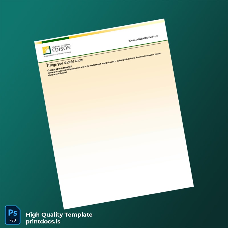 Utility Company Editable Utility Bill Template in Word and PDF formats page 5