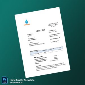 Uzbekistan Uzbekenergo Editable Utility Bill Template in Word and PDF formats