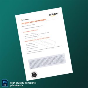 Vietnam Payoneer Account Statement Template in Word and PDF formats