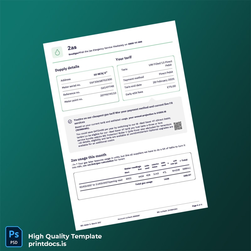 Zia-Ul-Mustafa Editable Utility Bill Template in Word and PDF formats page 5