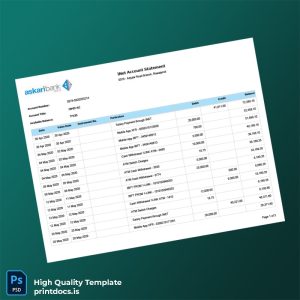 iNet Editable Bank Statement Template in Word and PDF formats