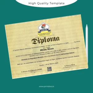 Printable Angola Instituto Superior Politécnico Internacional Diploma in Mechanical Engineering Image Preview - PrintDocs