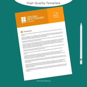 Printable Argentina BIOS School Diploma in E-Trading Template Image Preview - PrintDocs