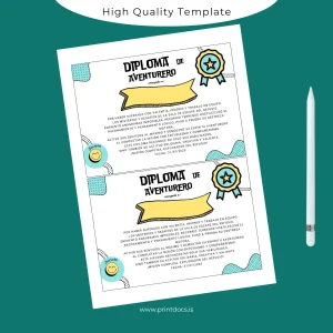 Printable Argentina Diploma of Adventurer Template Image Preview - PrintDocs