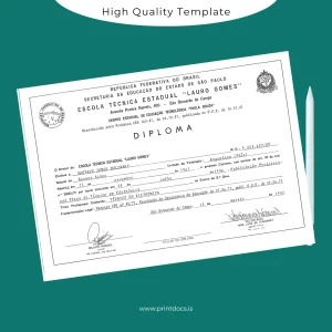 Printable Argentina Escola Técnica Estadual _Auro Gomes_ Technical Diploma in Electronics Template Image Preview - PrintDocs