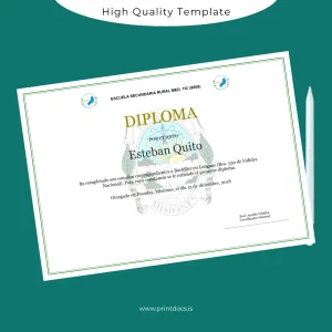 Printable Argentina Escuela Secundaria Rural Med. TIC High School Diploma Image Preview - PrintDocs