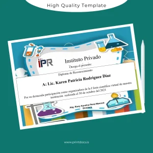 Printable Argentina Instituto Privado Diploma Template Image Preview - PrintDocs
