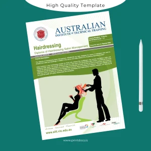 Printable Australia Australian Institute of Technical Training Diploma of Hairdressing Salon Management Template Image Preview - PrintDocs