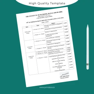 Printable Bangladesh Institute of Bankers Banking Diploma Template Image Preview - PrintDocs