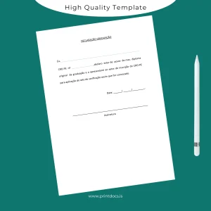 Printable Brazil CRO-PE Diploma Template Image Preview - PrintDocs