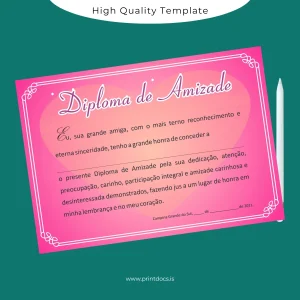 Printable Brazil Campina Grande do Sul Friendship Diploma Template Image Preview - PrintDocs