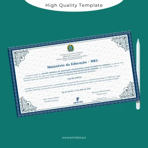 Printable Brazil Celso Sukow da Fonseca Federal Institute of Education Technology Technologist Degree in Tourism Template Image Preview - PrintDocs