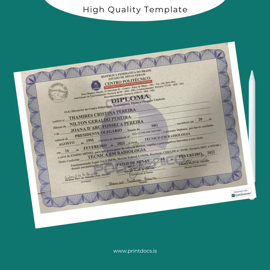 Printable Brazil Centro Politécnico Técnico em Radiologia Template Image Preview - PrintDocs