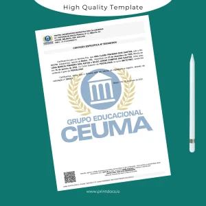 Printable Brazil Centro Universitário Metropolitano da Amazônia Bachelor of Psychology Template Image Preview - PrintDocs