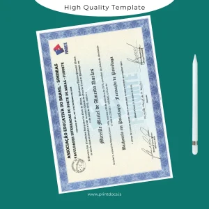 Printable Brazil Educational Association Integrated Colleges Bachelor's in Psychology Template Image Preview - PrintDocs