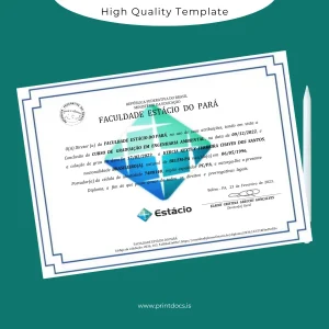 Printable Brazil Estácio de Sá College Bachelor of Engineering in Environmental Engineering Template Image Preview - PrintDocs