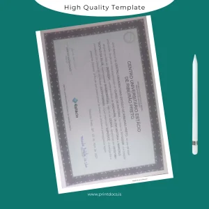 Printable Brazil Estácio de Sá University Bachelor of Arts in History Template Image Preview - PrintDocs