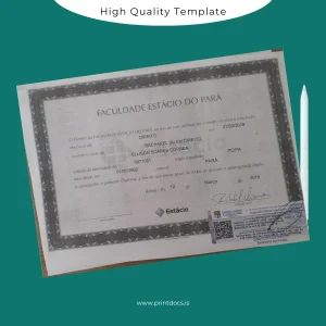 Printable Brazil Estácio de Sá University Bachelor of Law Template Image Preview - PrintDocs