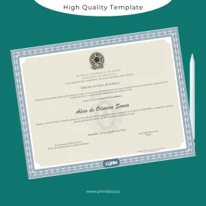 Printable Brazil Federal University of Rio Grande do Norte Bachelor in Journalism Template Image Preview - PrintDocs