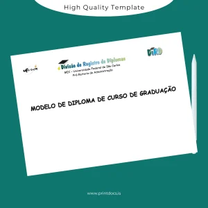 Printable Brazil Federal University of São Carlos Graduation Diploma Template Image Preview - PrintDocs