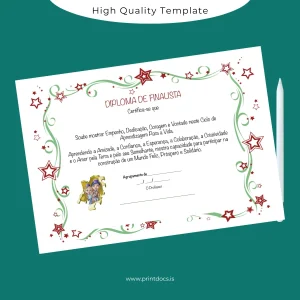 Printable Brazil Finalist Diploma Template Image Preview - PrintDocs