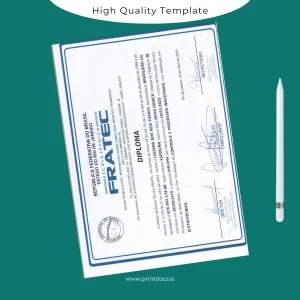 Printable Brazil Fratec Technical School Diploma in Electrotechnics Template Image Preview - PrintDocs